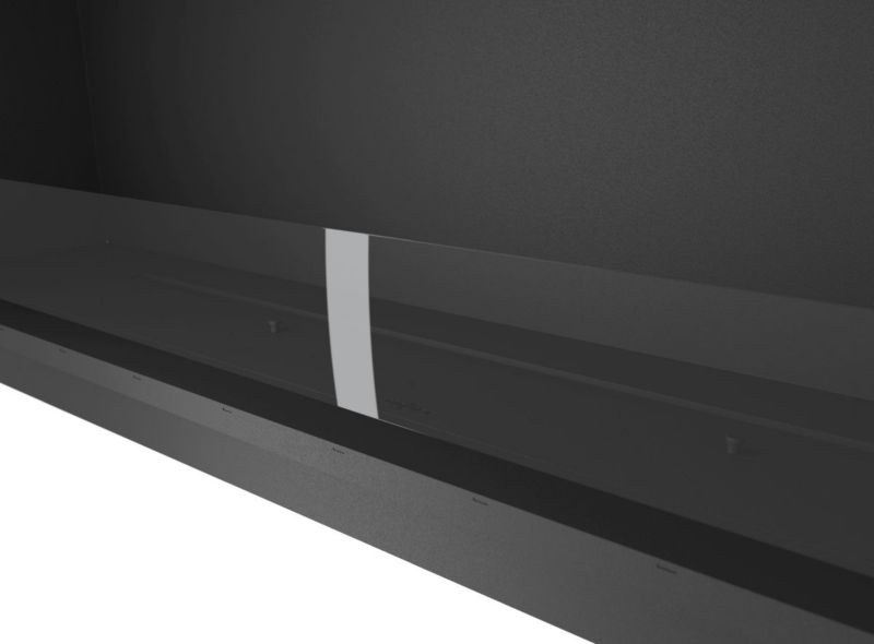 Indbygningsbiopejs SLIM 150 cm med Glas Sort