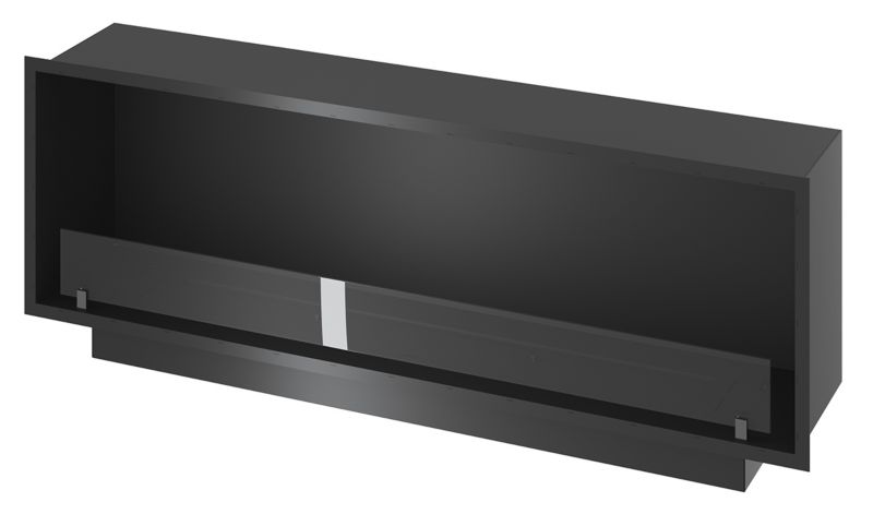Indbygningsbiopejs SLIM 150 cm med Glas Sort