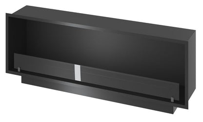 Indbygningsbiopejs SLIM 150 cm med Glas Sort