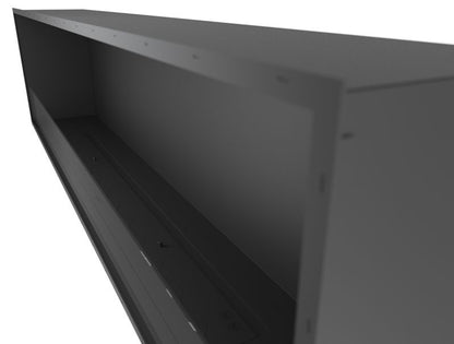 Indbygningsbiokamin SLIM 200 cm Sort med Glas