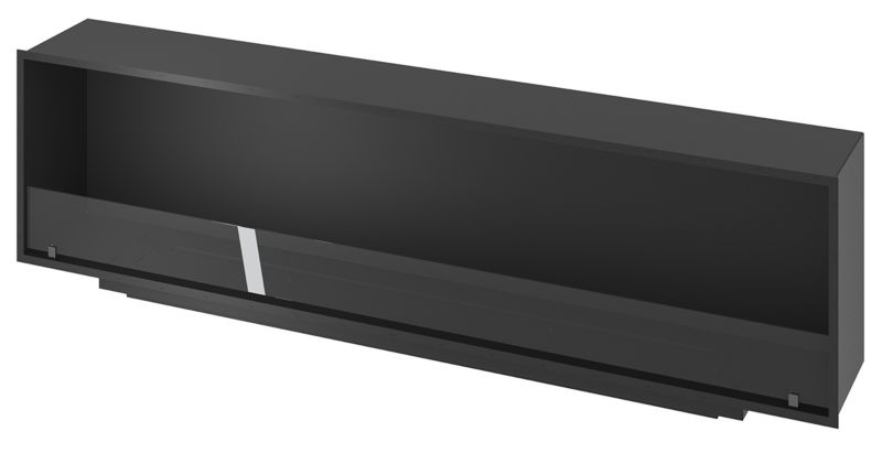 Indbygningsbiokamin SLIM 200 cm Sort med Glas