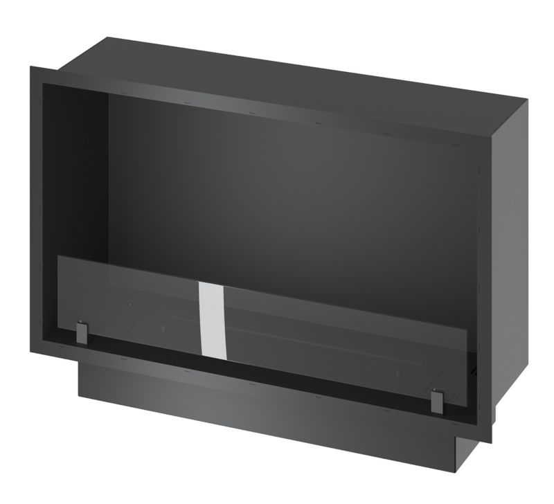 Indbygningsbiokamin SLIM 80 cm Sort med Glas