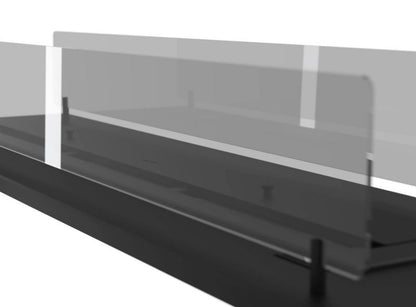 Indbygningsbiokamin 120 cm Sort med Glas