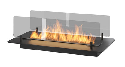 Biopejs til Indbygning 60x32 cm Sort med Glas | 5906213201393