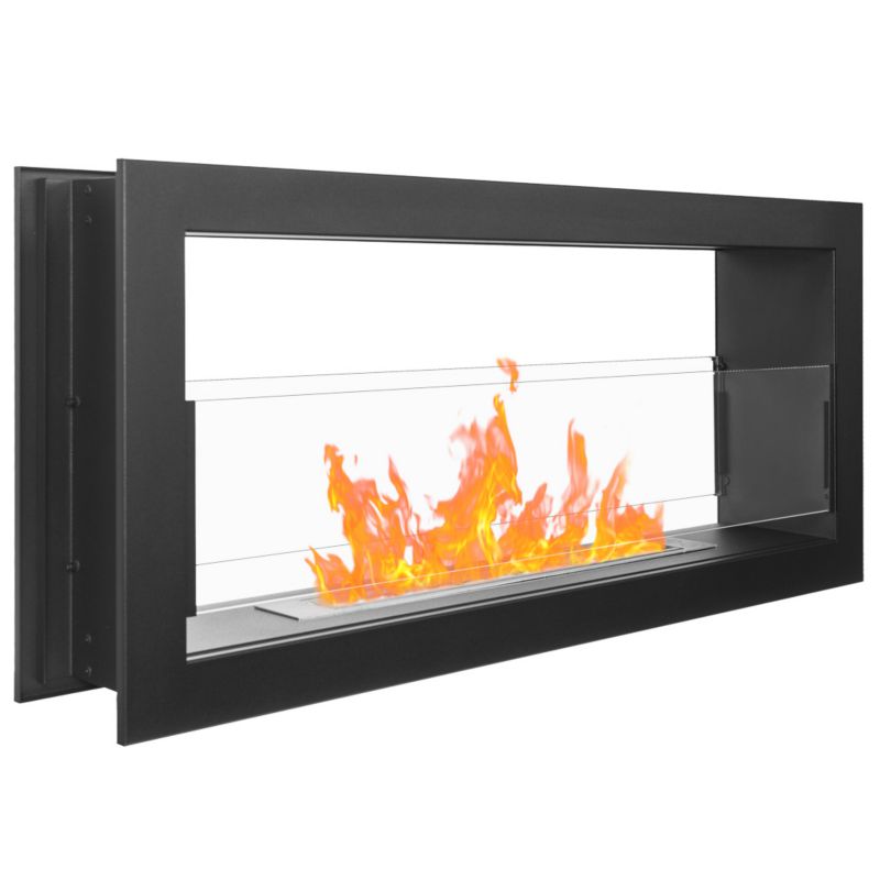 Gennemgående Biopejs Dual 90 cm Sort med Glas
