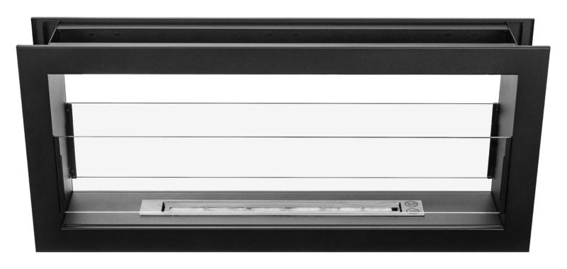 Gennemgående Biopejs Dual 90 cm Sort med Glas