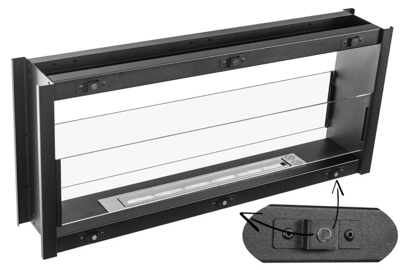 Gennemgående Biopejs Dual 90 cm Sort med Glas