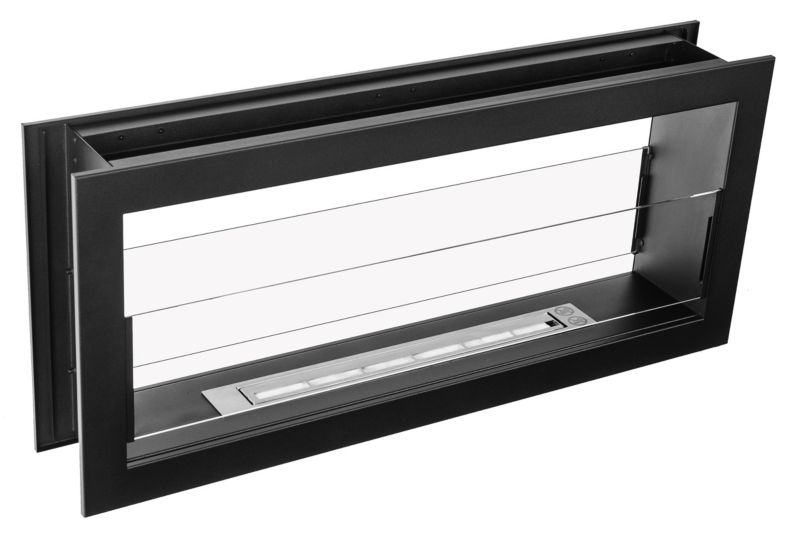 Gennemgående Biopejs Dual 90 cm Sort med Glas