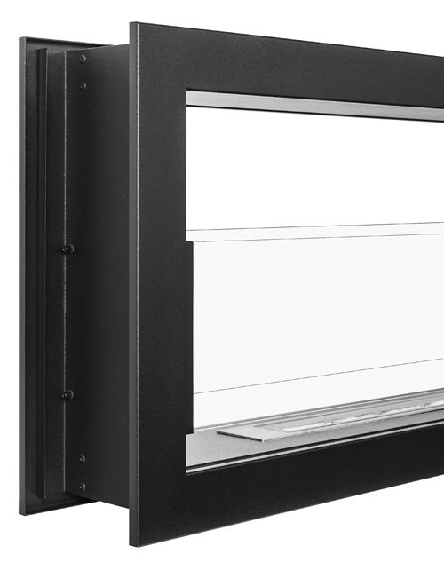 Gennemgående Biopejs Dual 90 cm Sort med Glas