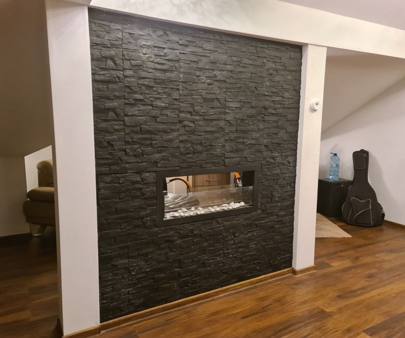 Gennemgående Biopejs Dual 90 cm Sort med Glas