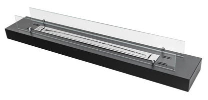 Fritstående Biopejs 120 cm Sort med Glas