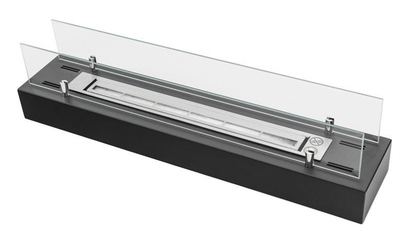 Fritstående Biokamin 70 cm Sort med Glas