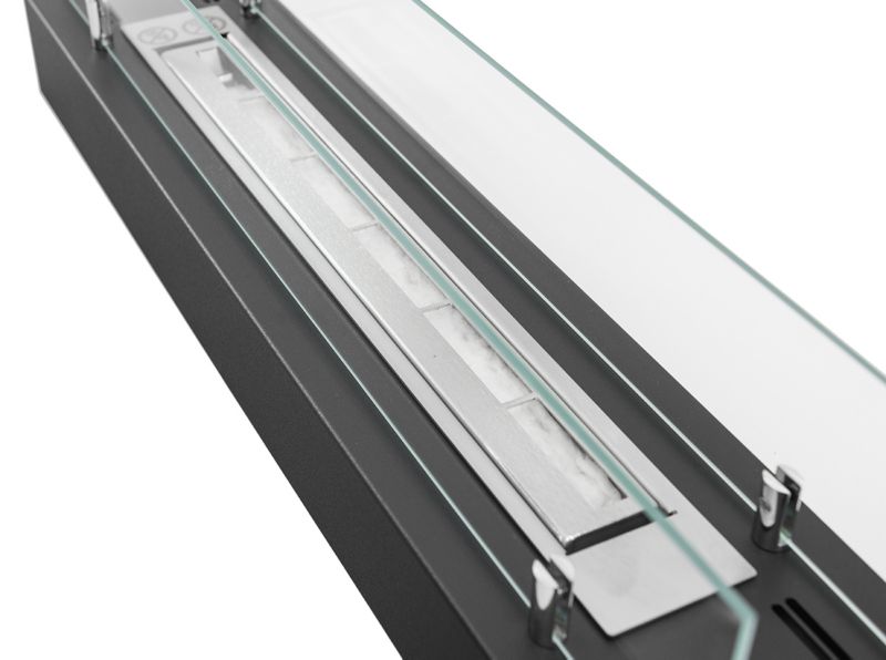 Fritstående Biokamin 70 cm Sort med Glas
