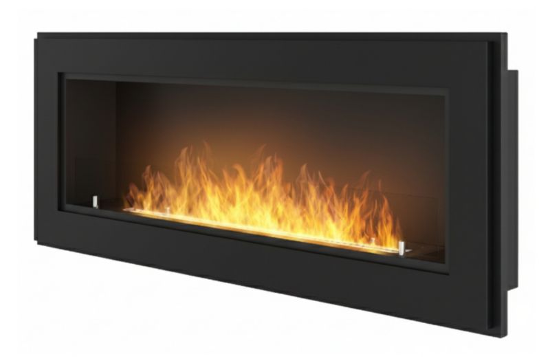 Biokamin FRAME 120 cm Sort med Glas