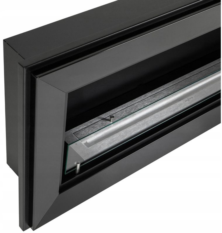 Biokamin FRAME 120 cm Sort med Glas
