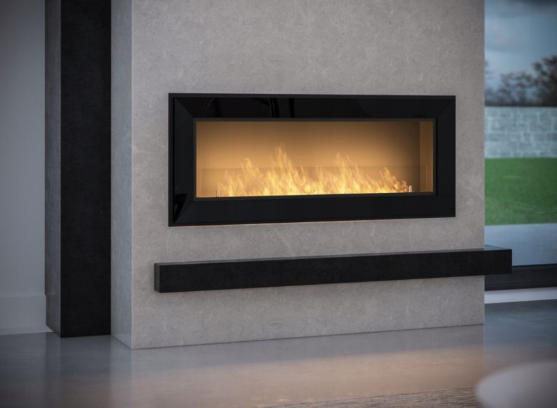 Biokamin FRAME 120 cm Sort med Glas