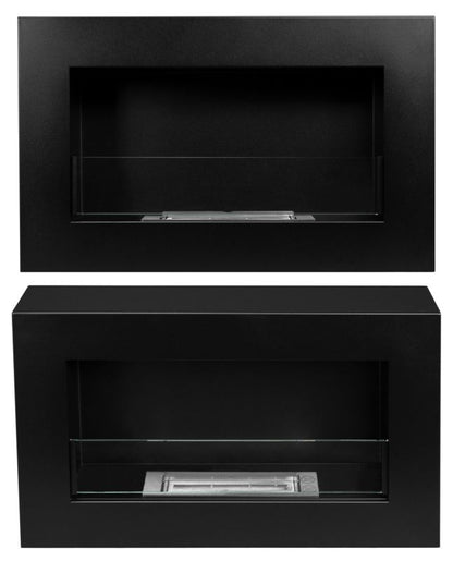 Væghængt Biopejs BOX 65x40 cm med Åbningsbart Glas Sort