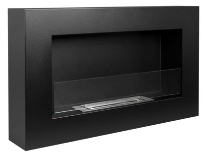 Væghængt Biopejs BOX 65x40 cm med Åbningsbart Glas Sort