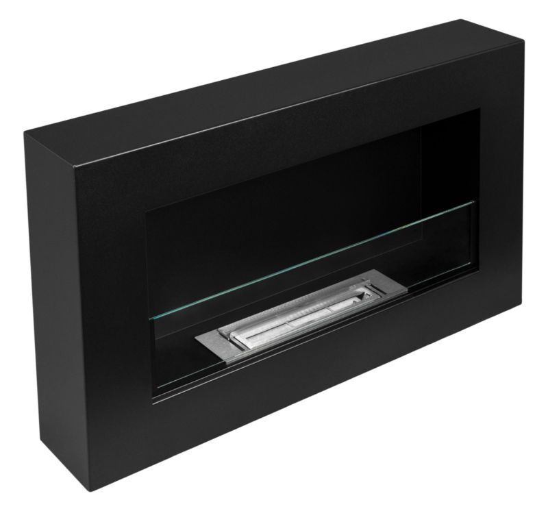 Væghængt Biopejs BOX 65x40 cm med Åbningsbart Glas Sort
