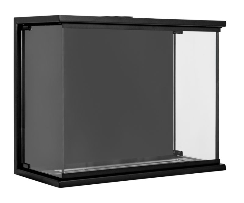 Hjørne Biokamin 60x45 cm Sort med Glas