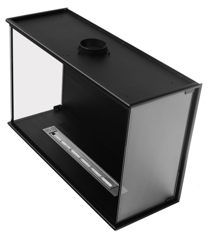 Hjørne Biokamin 80x50 cm Dobbelsidet med Glas 5906213201010