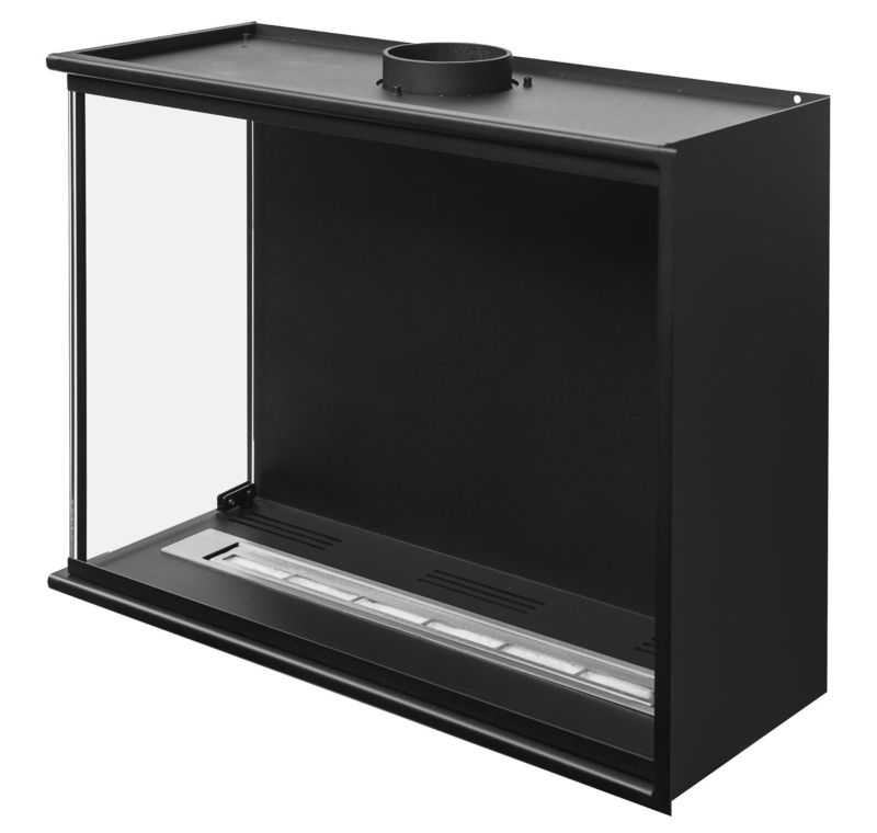 Hjørne Biokomfur Venstre 60 cm med Glas Sort | 5905982816944