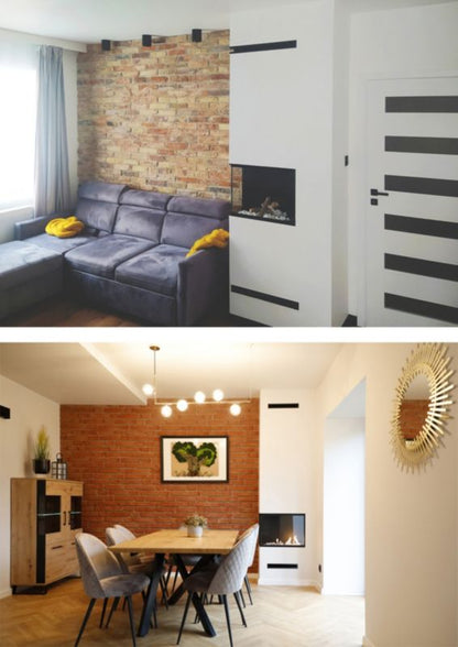 Hjørne Biokomfur Venstre 60 cm med Glas Sort | 5905982816944