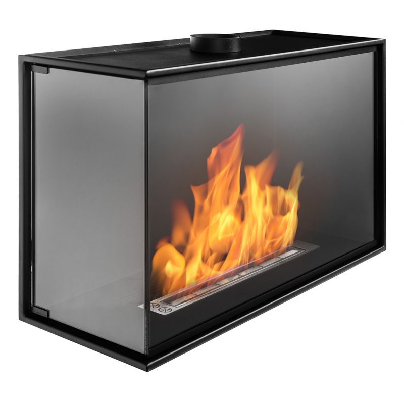 Hjørne Biokamin Venstre 80 cm med Glas | 5906213201003