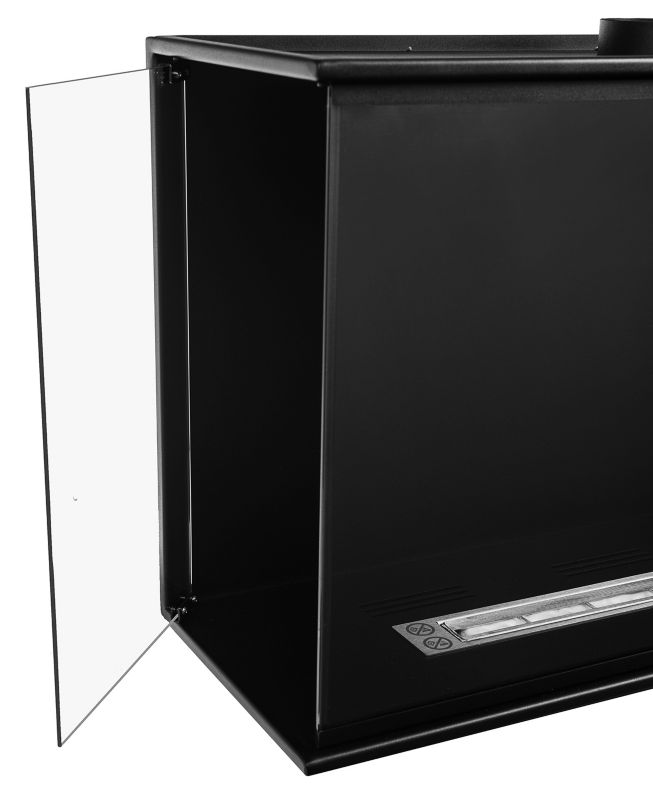 Hjørne Biokamin Venstre 80 cm med Glas | 5906213201003