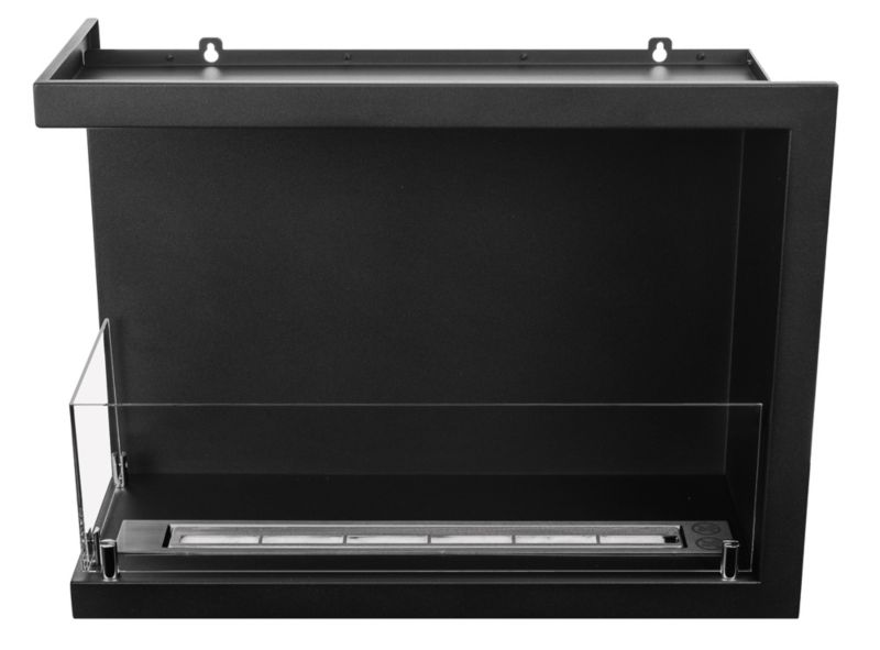 Hjørne Biokamin Line-L 60 cm med Glas Sort Mat
