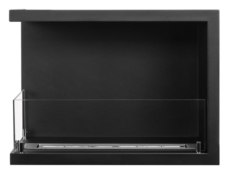 Hjørne Biokamin Line-L 60 cm med Glas Sort Mat
