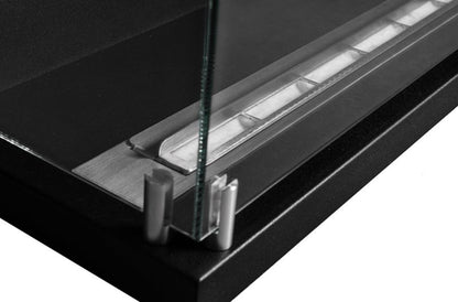 Hjørne Biokamin Line-L 60 cm med Glas Sort Mat