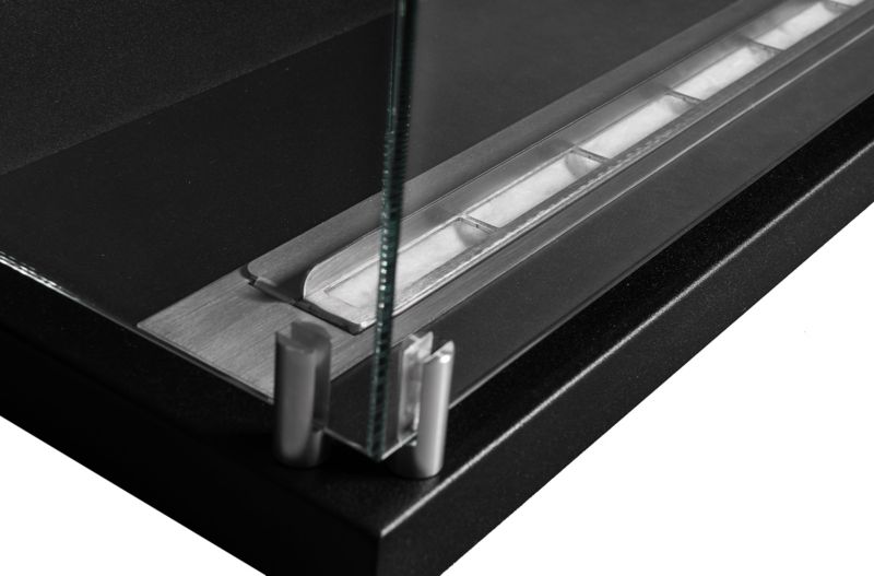 Hjørne Biokamin Line-L 60 cm med Glas Sort Mat
