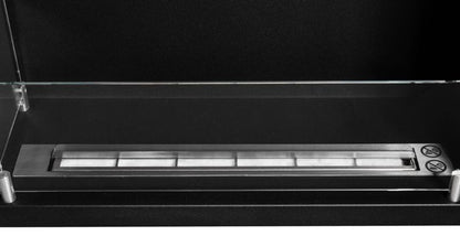 Hjørne Biokamin Line-L 60 cm med Glas Sort Mat