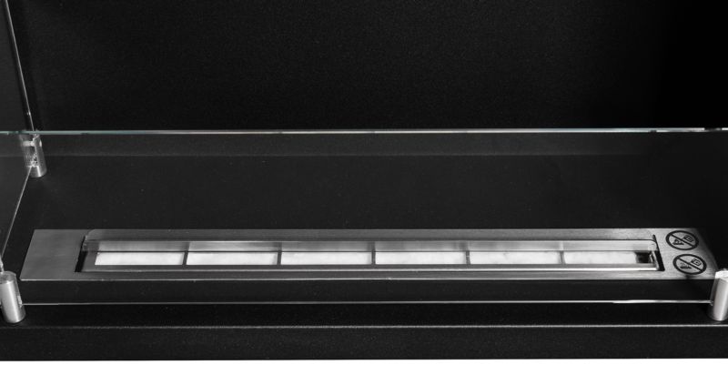 Hjørne Biokamin Line-L 60 cm med Glas Sort Mat