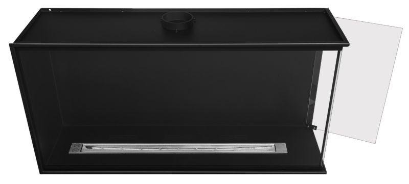 Hjørnebiokamin Højre 100x50 cm med Glas | 5906213201041