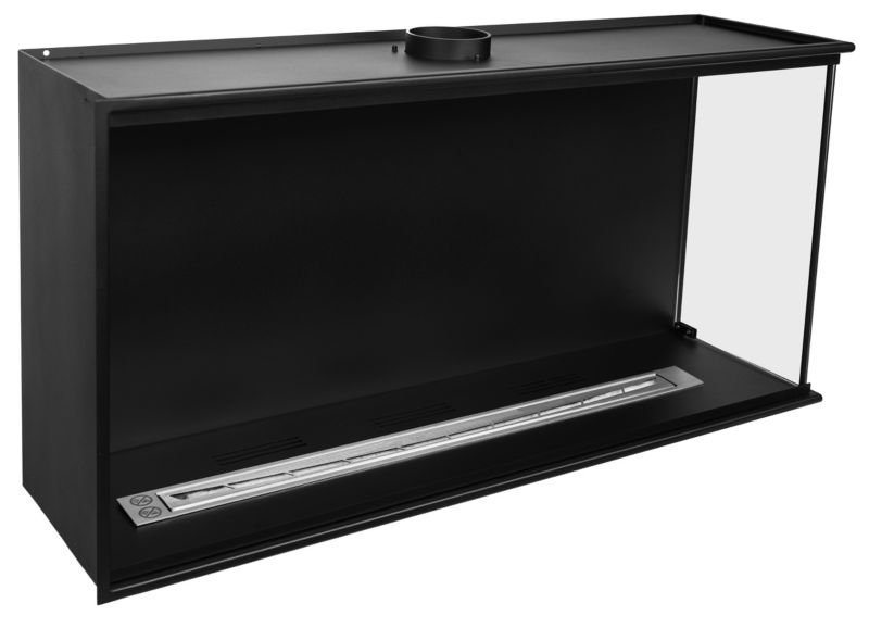 Hjørnebiokamin Højre 100x50 cm med Glas | 5906213201041