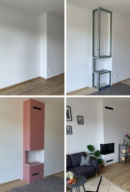 Hjørnebiokamin Højre 100x50 cm med Glas | 5906213201041