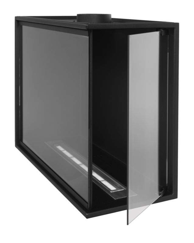 Hjørne Biokamin Højre 60x45 cm med Glas
