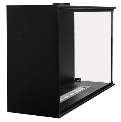 Hjørnebiopejs 80x50 cm Sort med Glas