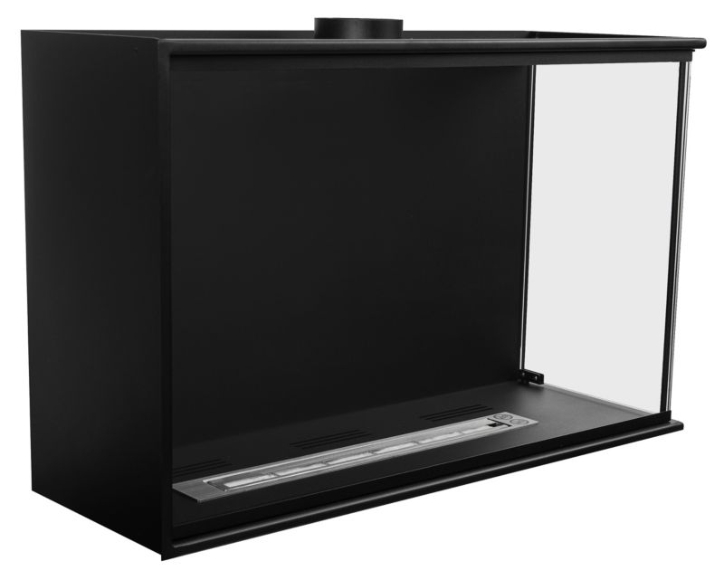 Hjørnebiopejs 80x50 cm Sort med Glas