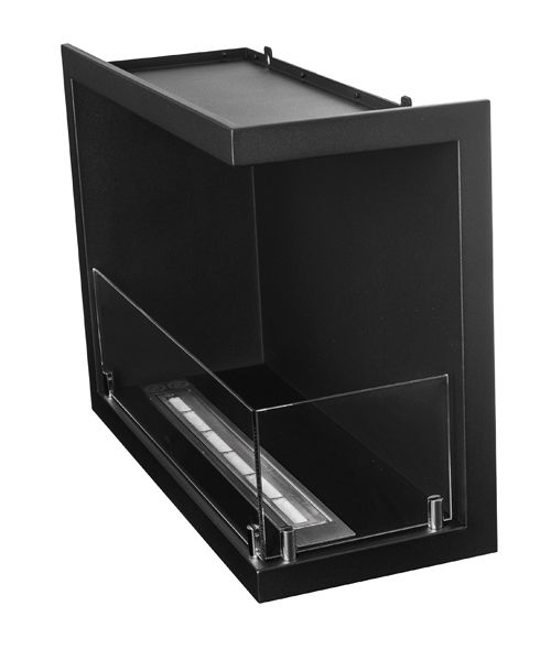 Hjørne Biokamin Line-P Højre 60 cm Sort med Glas