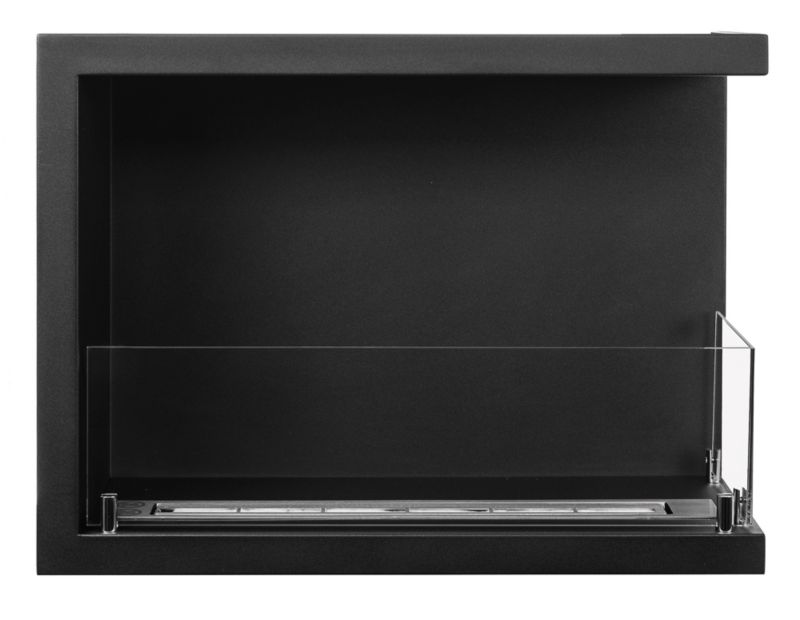 Hjørne Biokamin Line-P Højre 60 cm Sort med Glas