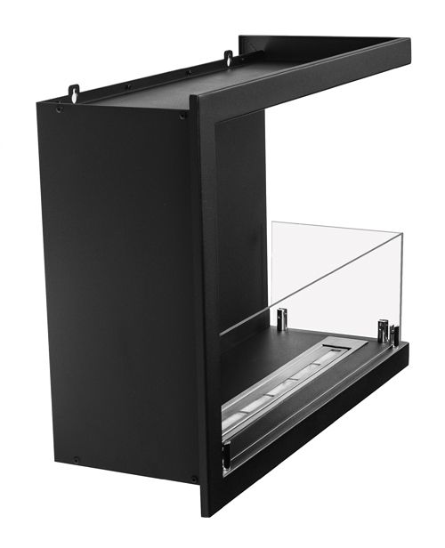 Hjørne Biokamin Line-P Højre 60 cm Sort med Glas