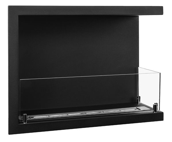 Hjørne Biokamin Line-P Højre 60 cm Sort med Glas