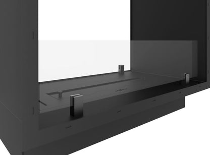 Gennemgående Biokamin 64x104 cm Sort Indbygning
