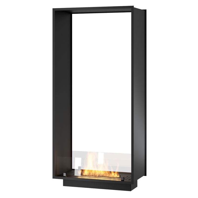 Biokamin Dobbelsidet Indbygning 73,5x143,5 cm Sort