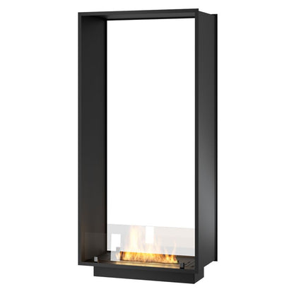 Biokamin Dobbelsidet Indbygning 73,5x143,5 cm Sort