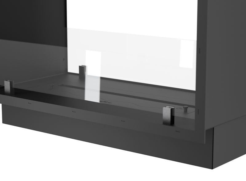 Biokamin Dobbelsidet Indbygning 73,5x143,5 cm Sort
