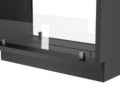 Biokamin Dobbelsidet Indbygning 73,5x143,5 cm Sort